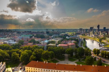 Litvanya 'nın başkenti Vilnius' un hava manzarası.