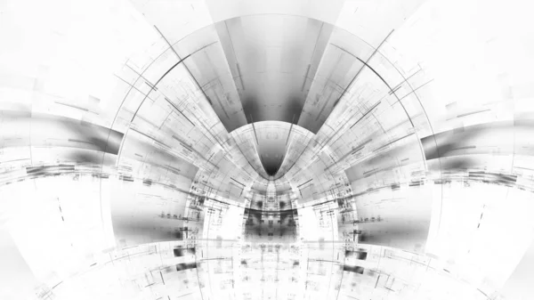 La ilustración 3D del fractal abstracto para el diseño creativo se parece a la estructura moderna del techno de la ciudad. —  Fotos de Stock