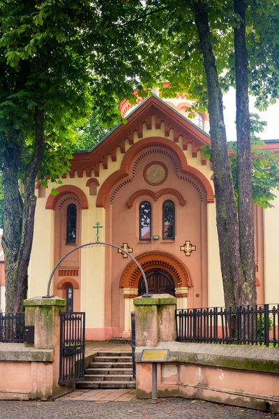 리투아니아의 오래 된 마을빌 뉴스에 있는 정통파 교회의 모습 — 스톡 사진