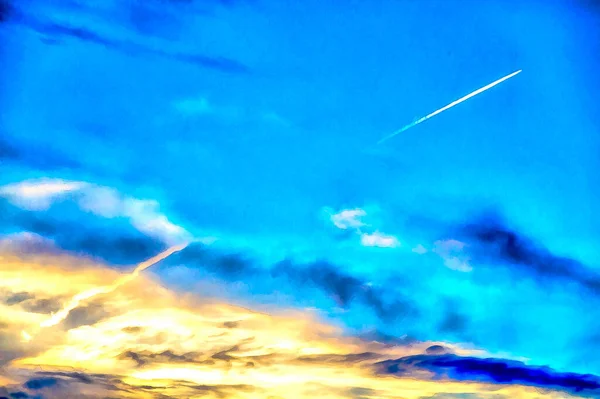 Hermosa escena del cielo dramático pintura colorida parece imagen. — Foto de Stock