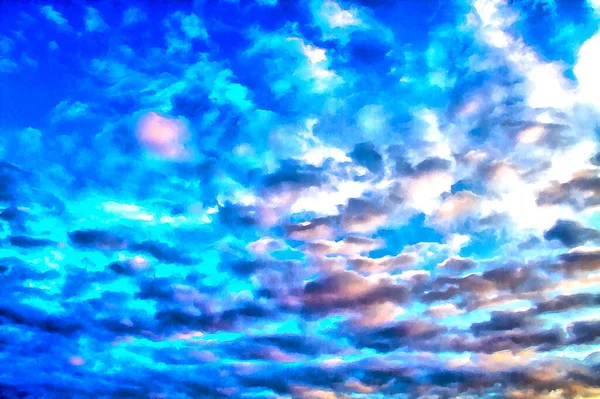 Hermosa escena del cielo dramático pintura colorida parece imagen. — Foto de Stock