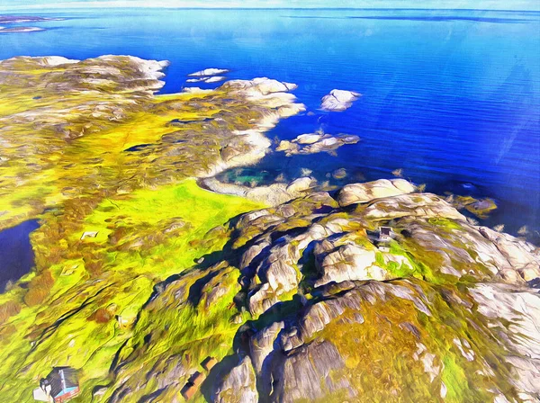 Beau paysage d'été arctique sur la rive de la mer de Barents — Photo