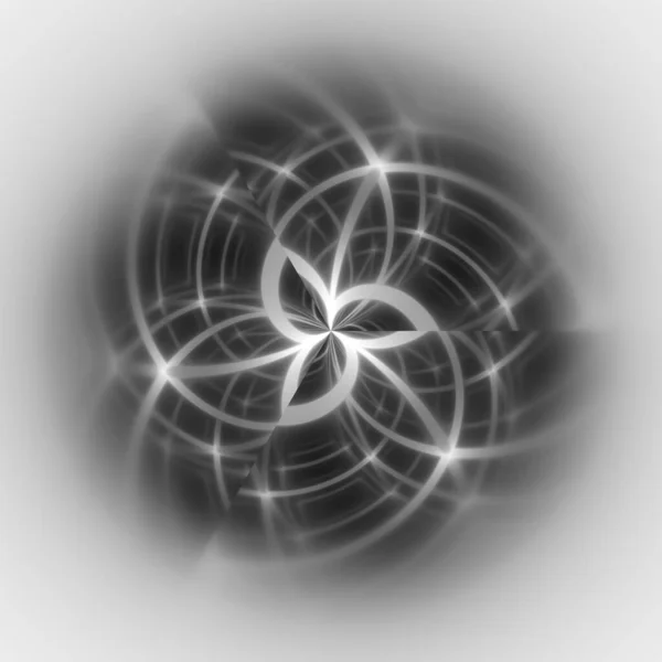 Monochroom 3D illustratie van abstracte fractal voor creatief design. — Stockfoto