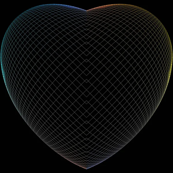 Illustration 3D de fractale abstraite pour le design créatif ressemble à coeur. — Photo