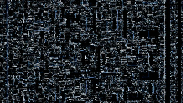 Yaratıcı tasarım için soyut fraktalın 3 boyutlu çizimi küçük ayrıntılar gibi görünüyor.