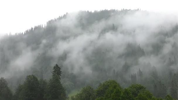 Krásné Kavkazské hory s deštěm a běžícími mraky — Stock video