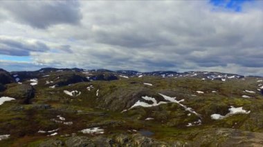 Barents sahil şeridindeki güzel Kuzey Kutbu yaz manzarasından drone görüntüsü