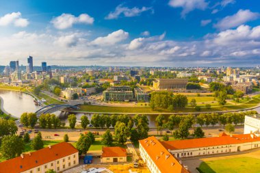 Litvanya 'nın başkenti Vilnius' un hava manzarası.