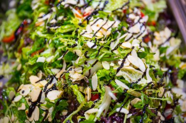 Lezzetli vejetaryen yemeği. Yakın çekim..