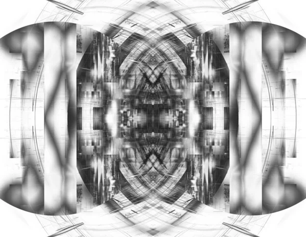 La ilustración 3D del fractal abstracto para el diseño creativo se parece a la estructura moderna del techno de la ciudad. —  Fotos de Stock