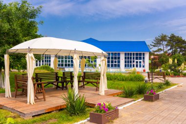 Summer pavilion for catering in the park.