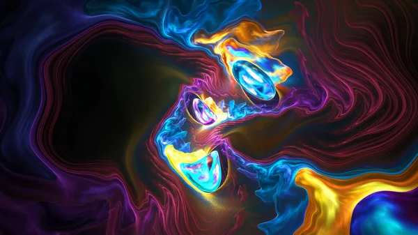 Ilustração 3D de fractal abstrato para design criativo parece pérola liquefeita. — Fotografia de Stock
