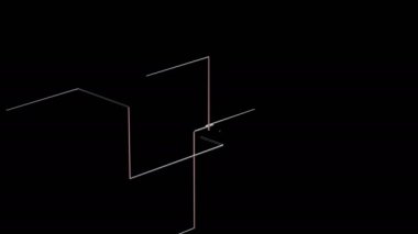 3D rendered video of geometric connection structure on black background
