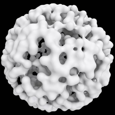 Beyaz kürenin üç boyutlu çizimi plastik sünger gibi görünüyor.