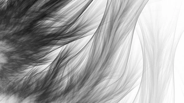 Monocromático ilustração 3D de fractal abstrato para design criativo se parece com o cabelo. — Fotografia de Stock