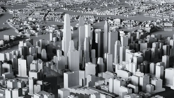 3D ilustracja futurystyczny nowoczesny model miasta. Zdjęcie Stockowe