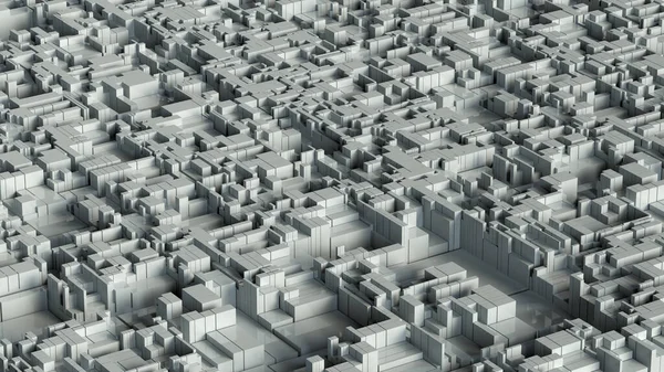 3D ilustrace futuristické struktury vypadá jako moderní město. — Stock fotografie