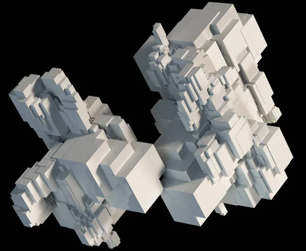 Háromdimenziós, téglalap alakú tömbökből álló modell 3D-s illusztrációja. — Stock Fotó