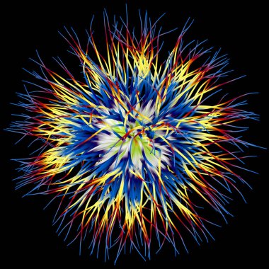 Virüs gibi üç boyutlu nesnenin 3 boyutlu çizimi