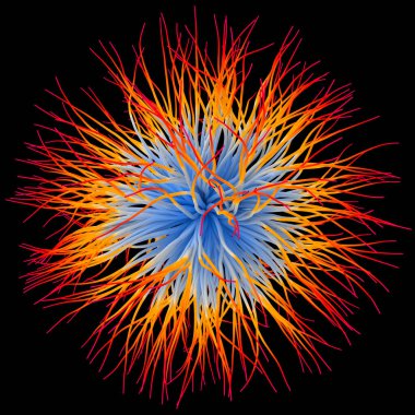 Virüs gibi üç boyutlu nesnenin 3 boyutlu çizimi