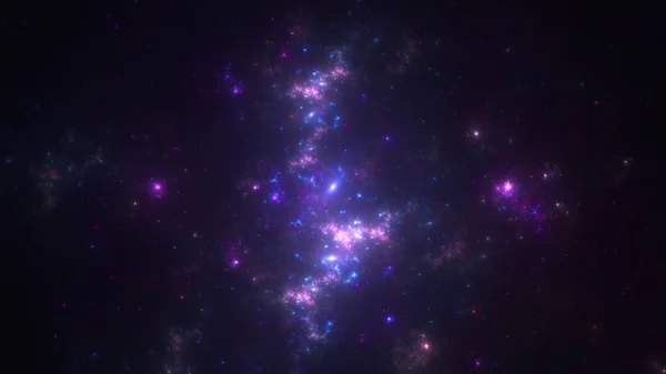 Ilustração 3D de fractal abstrato para design criativo se parece com galáxia estrela do céu profundo — Fotografia de Stock