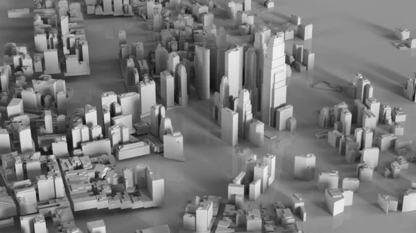 3D ilustracja futurystyczny nowoczesny model miasta. — Zdjęcie stockowe