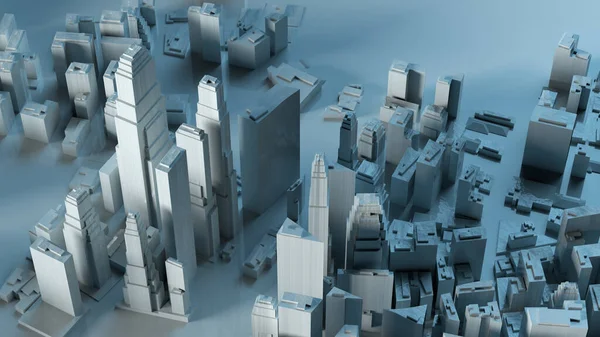 현대적 인 도시 모델의 3 차원 삽화. — 스톡 사진