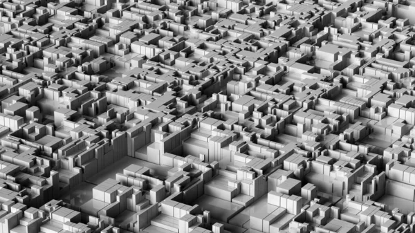 3D απεικόνιση της φουτουριστικής δομής μοιάζει με σύγχρονη πόλη. — Φωτογραφία Αρχείου