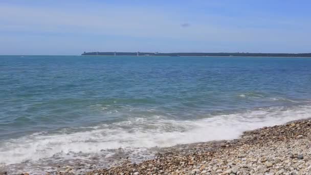 Svarta havet kusten strand wave tide seashore ocean — Stockvideo