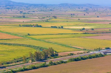 Arazi alan tarım havadan görünümü