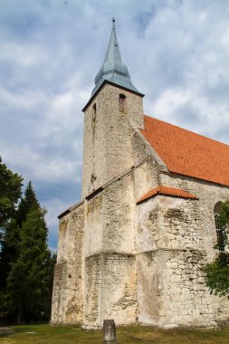 Old catholic stone church Estonia Saaremaa clipart
