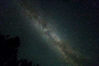 Gece yıldızlı gökyüzü sahne