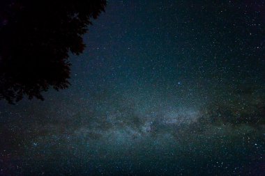 Gece yıldızlı gökyüzü sahne