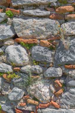 Doğal eski taş duvar doku tuğla tarihi yapılar/Mimariler