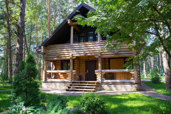 Wooden house in the wood