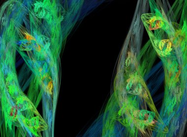 3D soyut fraktal gösterim amacıyla yaratıcı tasarım