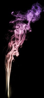 Siyah arka plan sanat doku sis renkli duman. Yaratıcı tasarım öğesi