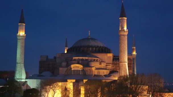 Santa Sofia antiga igreja e mesquita bizantina, Istambul, Turquia — Vídeo de Stock