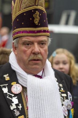 OLDENZAAL, NETHERLANDS - MARCH 6, 2011: Masters of carnival during the annual carnival parade  in Oldenzaal, Netherlands.