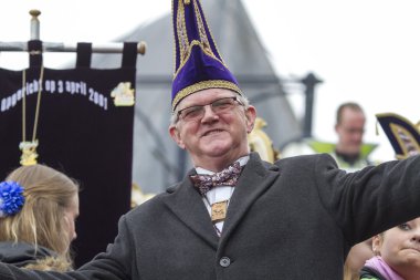 OLDENZAAL, NETHERLANDS - MARCH 6, 2011: Masters of carnival during the annual carnival parade  in Oldenzaal, Netherlands.