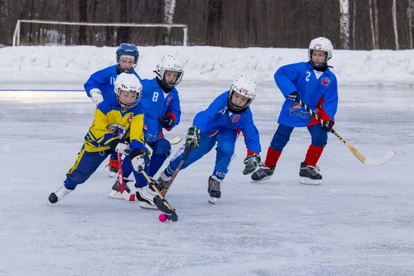 RUSSIA, KOROLEV - 15 GENNAIO 2015: 3-d stage hockey League bandy, Russia — Foto Stock