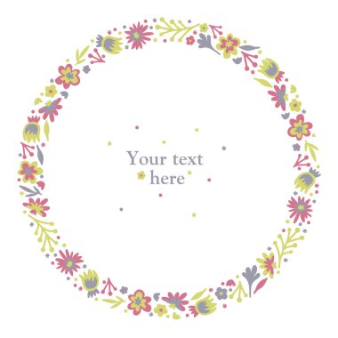 Çiçek karalama çelengi, sonbahar ya da yaz havası 10.2