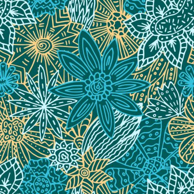 Tuhaf çiçekler. Karalama biçiminde kusursuz desen 3