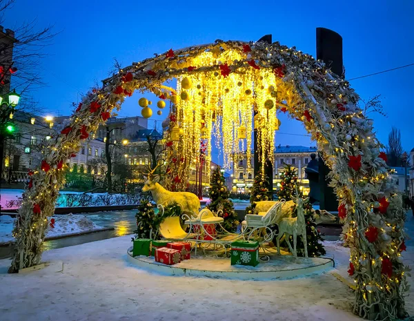 Bela Paisagem Vista Férias Natal Moscou — Fotografia de Stock