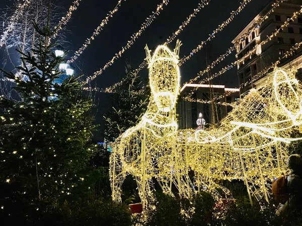 Belle Vue Sur Paysage Des Vacances Noël Moscou — Photo