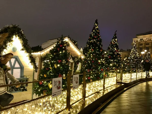 Чудовий Краєвид Свята Різдва Москві — стокове фото