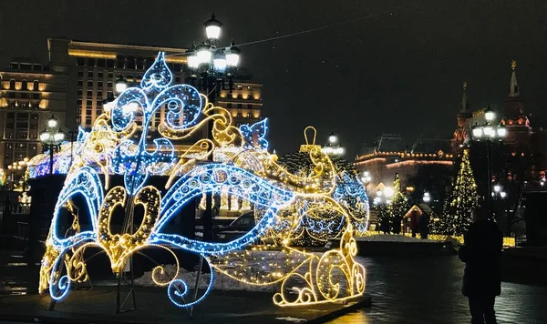 Bela Paisagem Vista Férias Natal Moscou — Fotografia de Stock