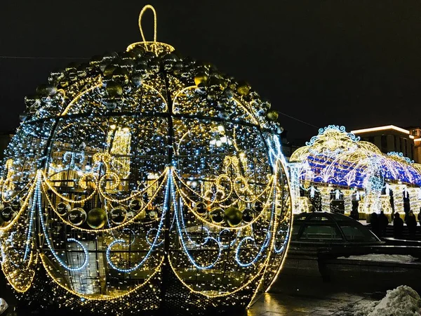 Piękny Widok Świąteczne Wakacje Moskwa — Zdjęcie stockowe