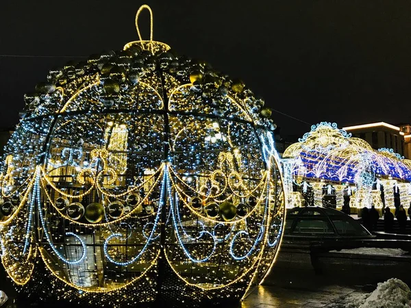 Prachtig Uitzicht Kerstvakantie Moskou — Stockfoto