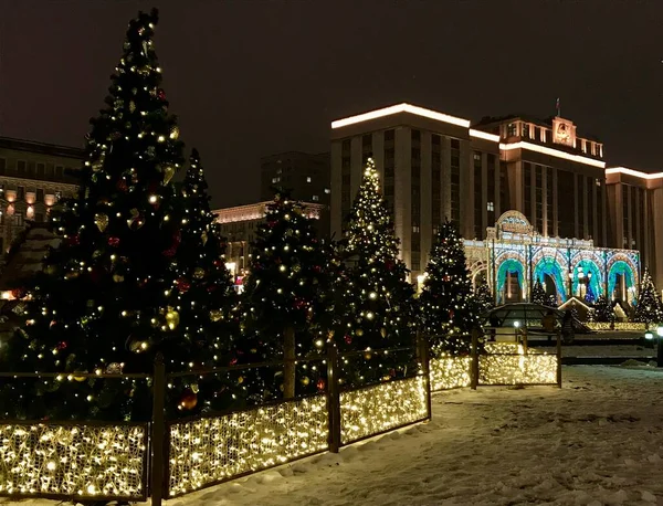 Schöne Landschaft Blick Auf Weihnachten Moskau — Stockfoto